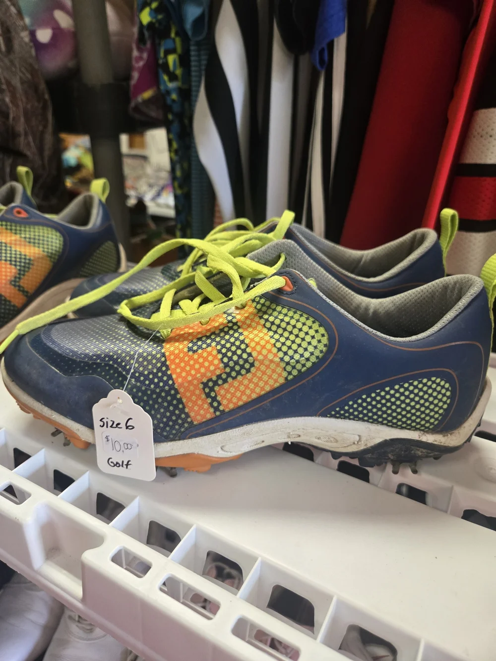 FootJoy Kids Sneakers in Blue, Neon Yellow and Orange
